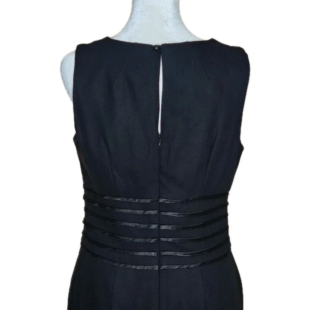 Banana Republic Black Wool Blend Sleeveless Sheath Dress Women's 6 Quiet Luxury